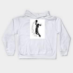 Basketball Girl Player Black and White Sports Gift Kids Hoodie